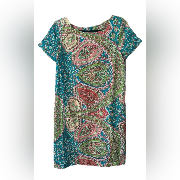 Talbots Paisley Silk Shift Dress. Size 8. - Picture 1 of 8
